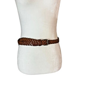 Vintage Genuine Leather Belt Basket Weave